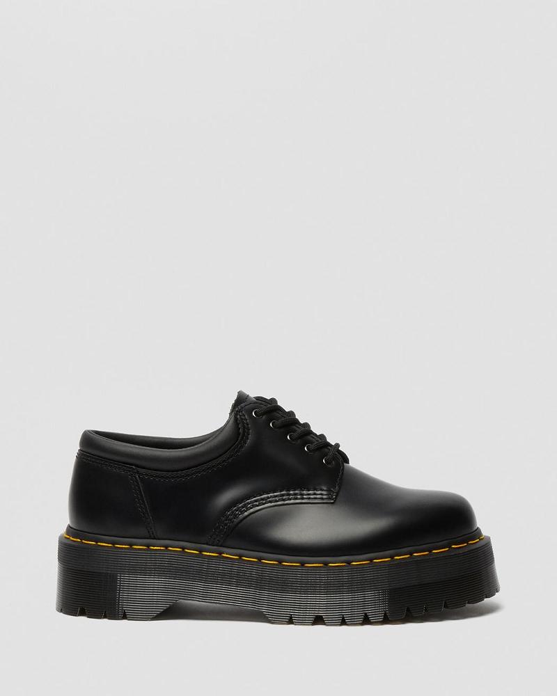 Dr Martens 8053 Leren Platform Vrijetijdsschoenen Dames Zwart | NL 66NWY